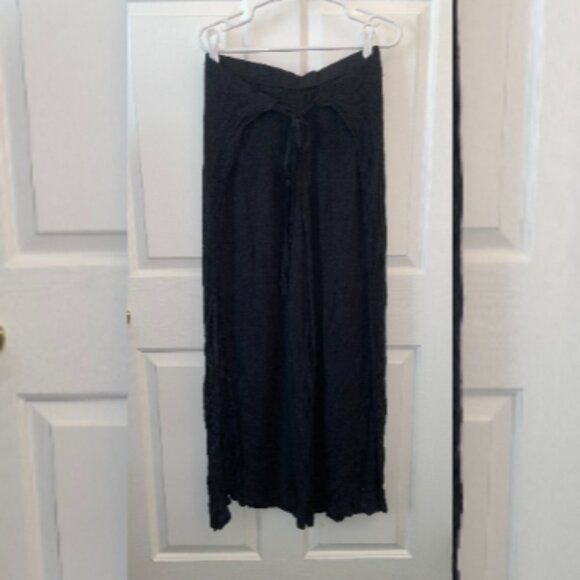 New Women's ELAN Edan Pants Palazzo Pull On Elastic Waist Wide Split Leg Size L - Picture 1 of 11